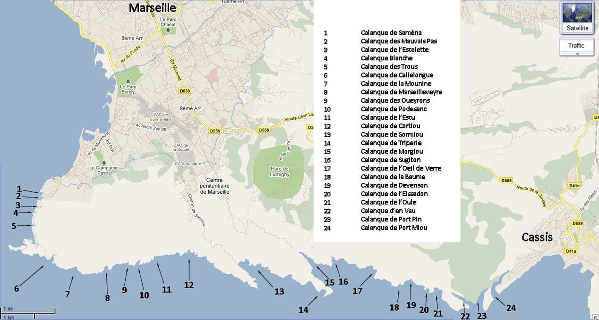 karte Marseļas parks
