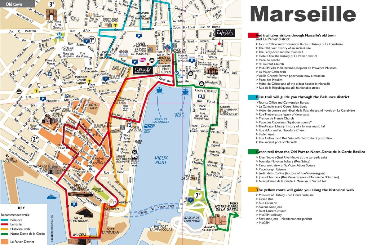 karte Marseļas pastaiga