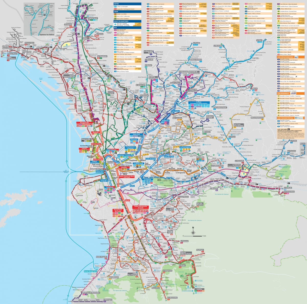 Marseļas transporta karti